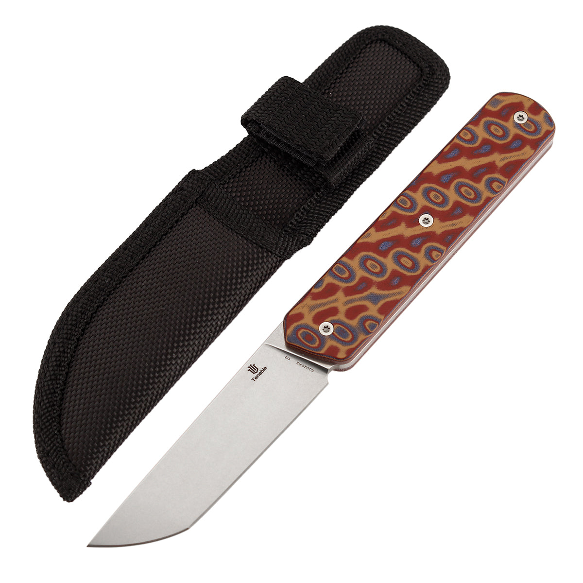 Tenable Foosa G2020A2 Stonewashed D2 Blade Vortex Micarta Handle Fixed Blade Knife