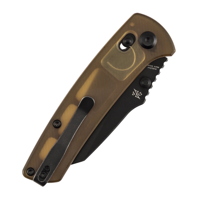 Kansept Main Street K1015V4 CPM-S35VN Blade Amber PEI Handle Crossbar Lock Folding Knife