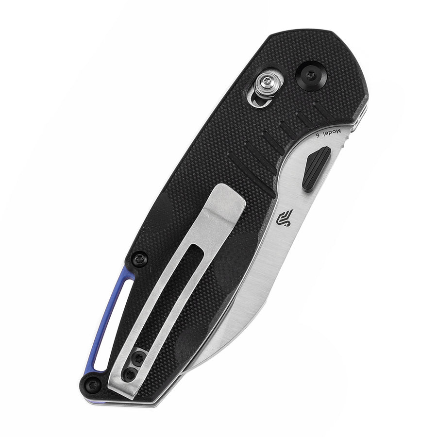 Tenable Knives Model 6 T1022V4 14C28N Blade Black G10 Handle Cross Bar Lock