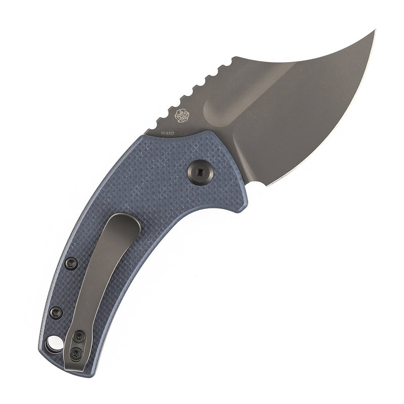 Kansept Wasp T2144F1 Gray TiCn Coated 154CM Blade Light Gray G10 Handle Button Lock Folding Knife