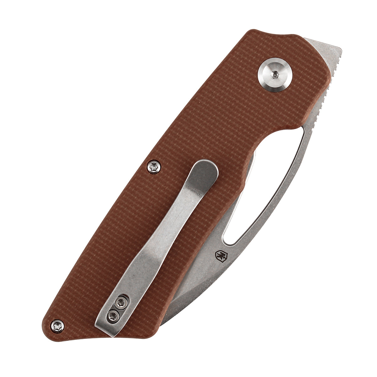 Tenable Goblin L B3016A4 Stonewashed 14C28N Blade Brown Micarta Handle Liner Lock Folding Knife