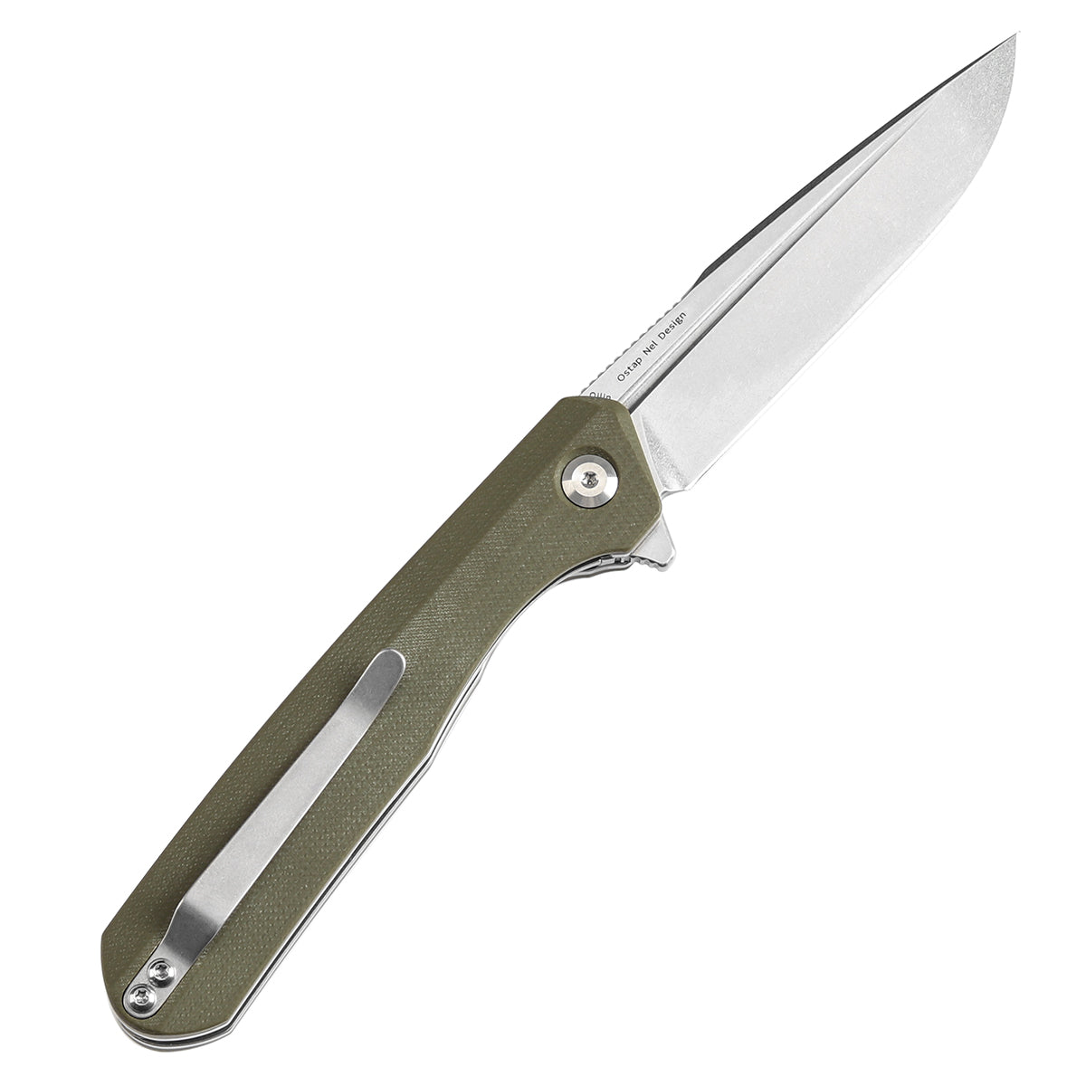 Kansept Qilin T1047A2 154CM Blade Green G10 Handle Flipper Knife