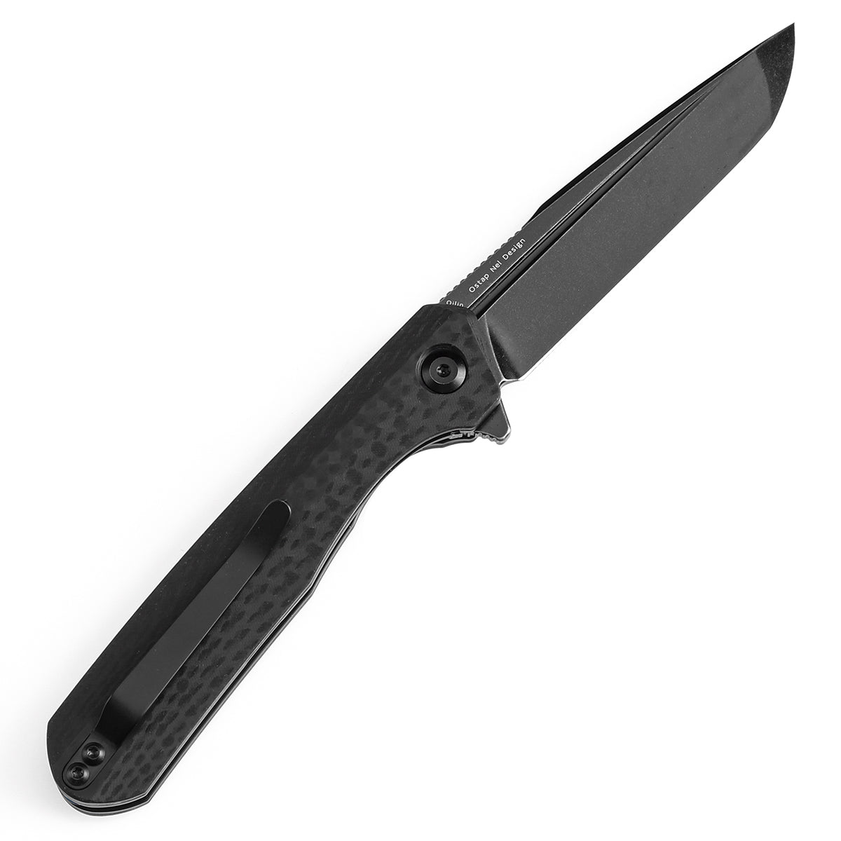 Kansept Qilin T1047T1 154CM Blade Black Carbon Fiber & G10 Handle Flipper Knife