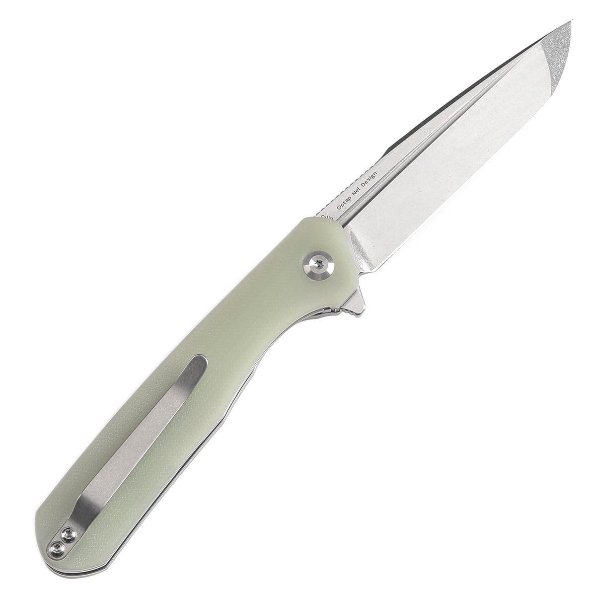 Kansept Qilin T1047T5 154CM Blade Jade G10 Handle Flipper Knife