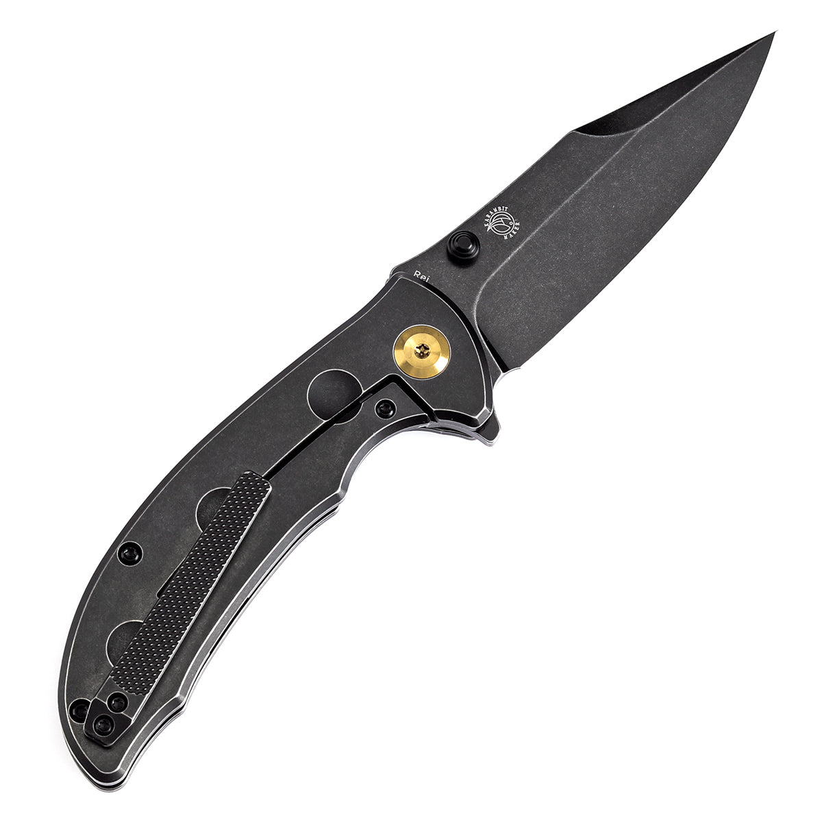 Kansept Knives REI K1061A1 Black CPM-20CV Blade Black Titanium Handle Folding Knife