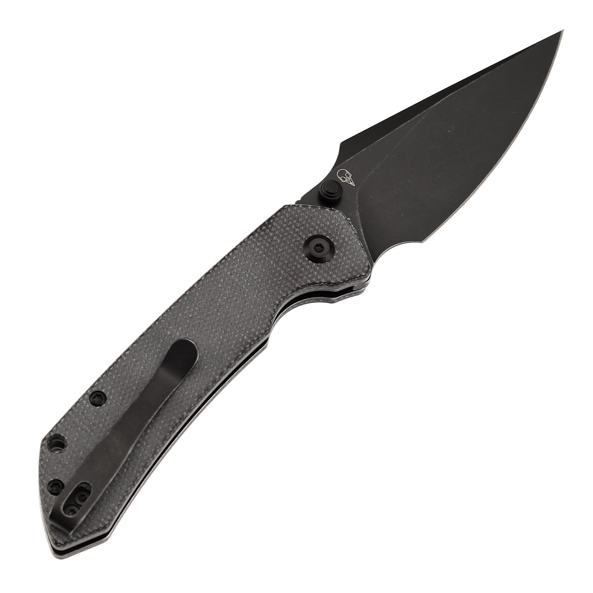 Tenable Fenrir T1034F6 Blackwashed 14C28N Black Micarta Handle Button Lock Folding Knife