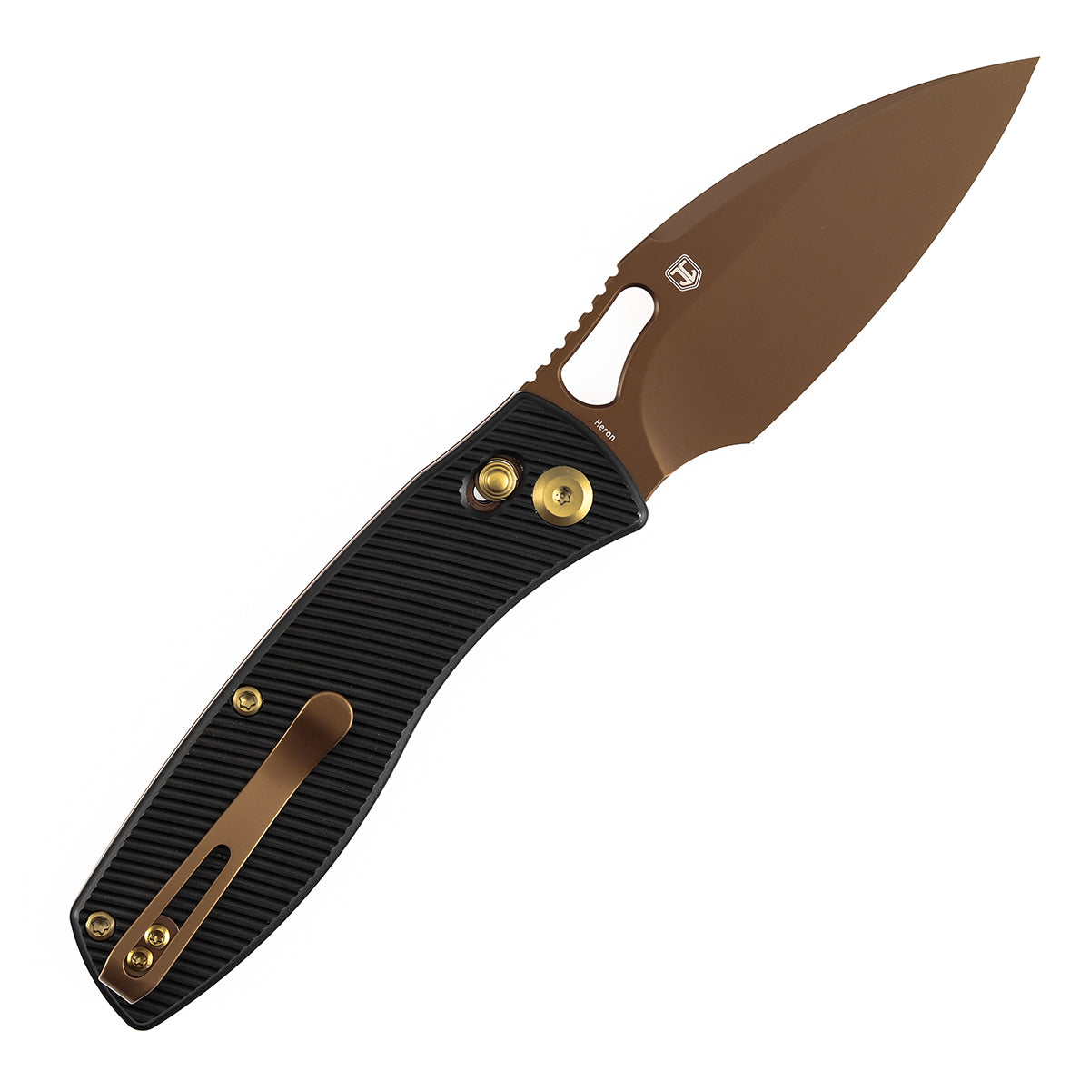 Tenable Heron B2124V2 Nitro-V Blade Black Aluminum Handle Crossbar Lock Folding Knife