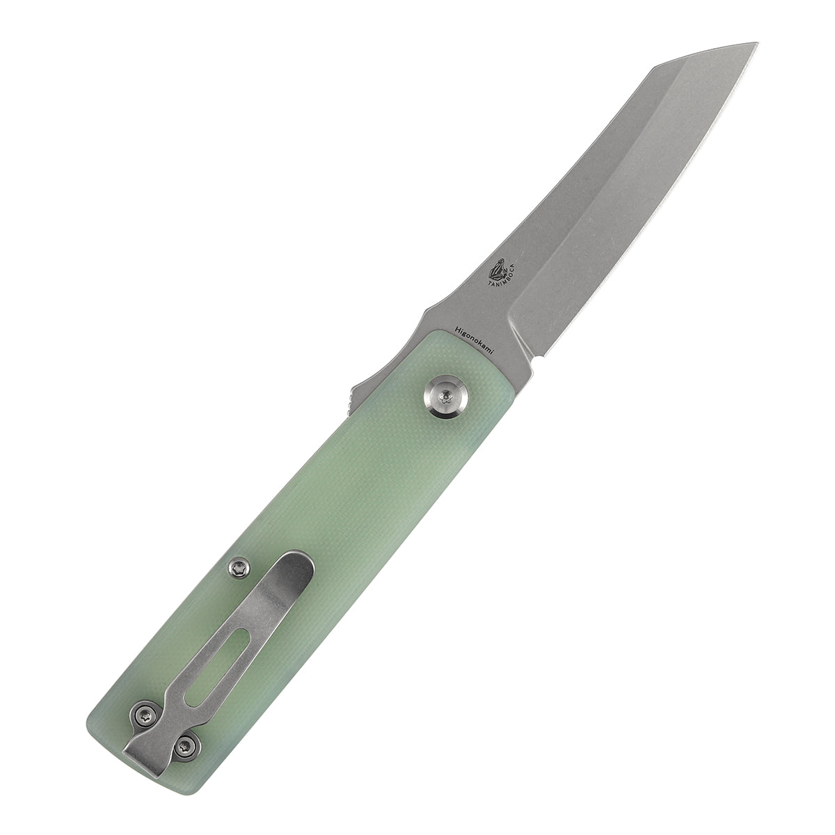 Tenable Higonokami B2135A4 Stonewashed D2 Blade Jade G10 Handle Liner Lock Folding Knife
