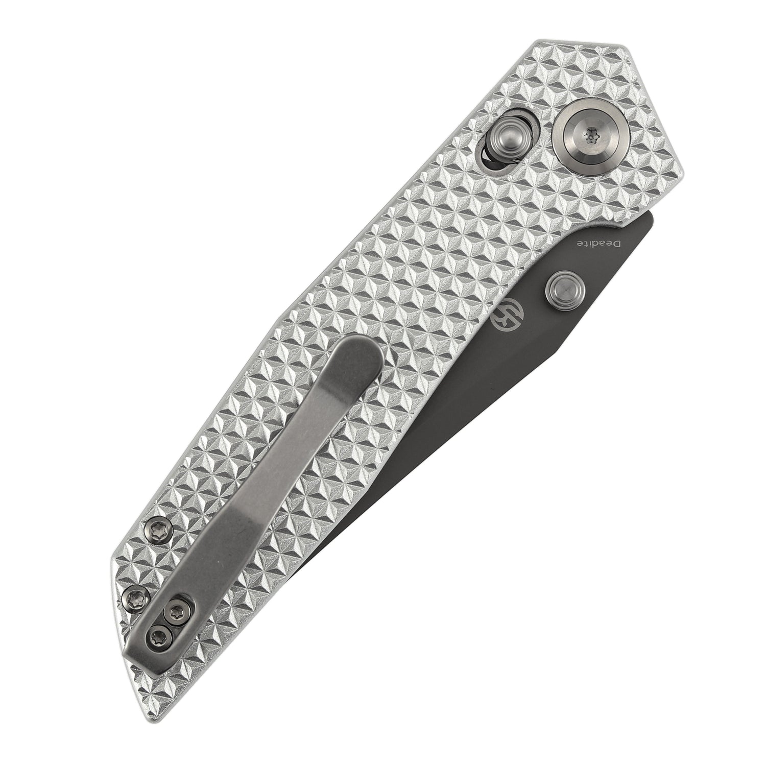 Tenable Deadite B1081V2 Gray TiCn Coated 14C28N Blade Silver Aluminum Handle Crossbar Lock Folding Knife