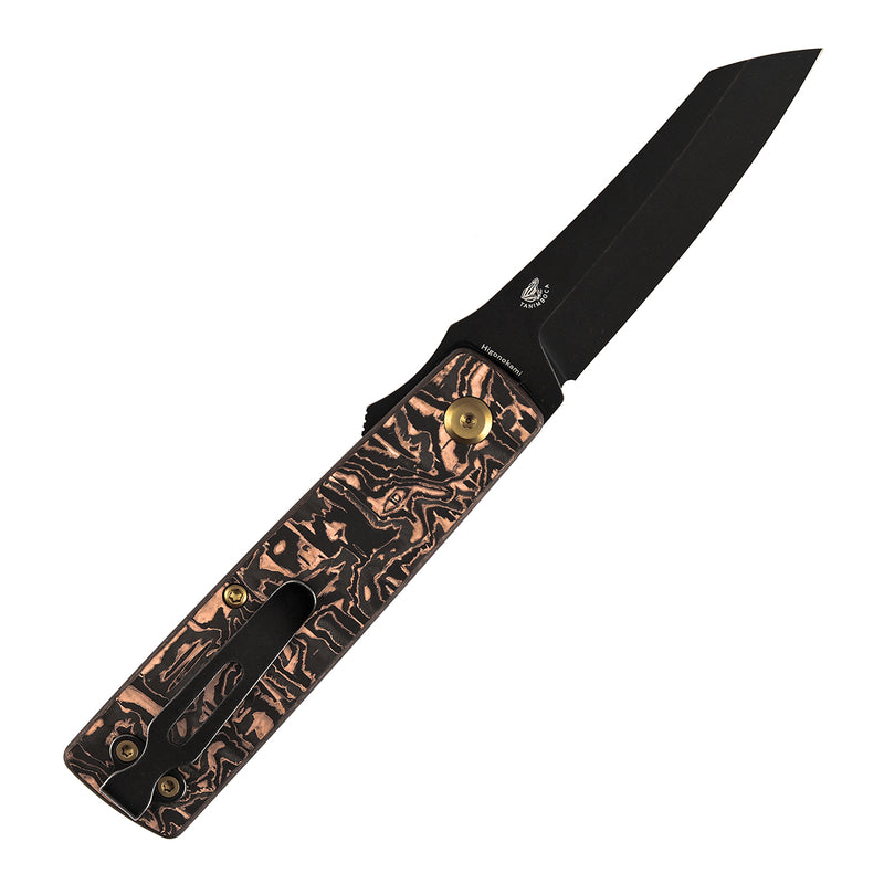 Kansept Higonokami T2135A2 154CM Blade Copper Carbon Fiber Handle Liner Lock Folding Knife