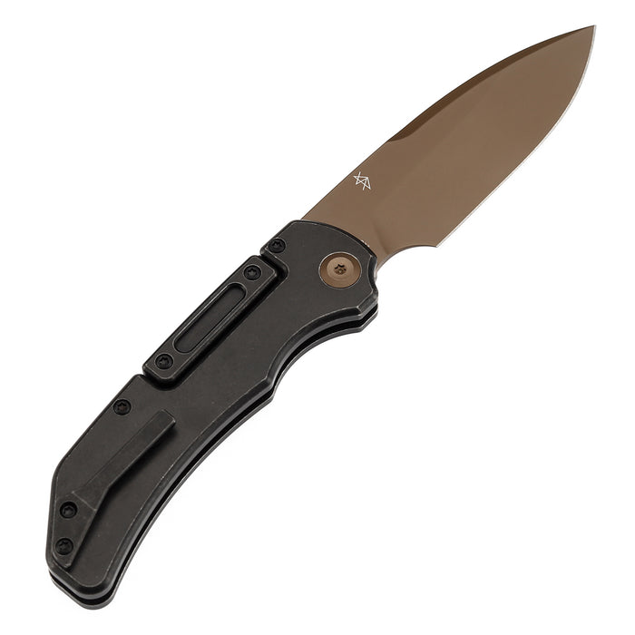 KANSEPT Hazard K1104H2 Rose Gold Coated CPM-S35VN Blade Blackwash Titanium Handle Bali Lock Knife