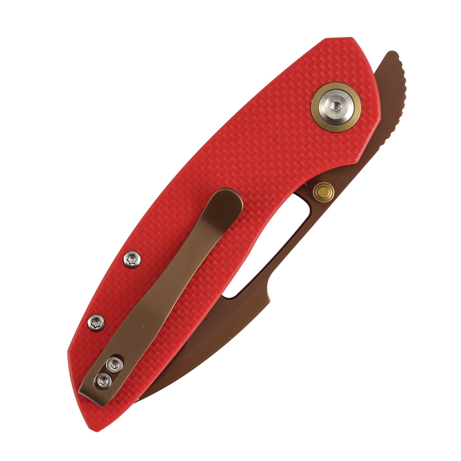 Tenable Link B1068A3 Rose Gold 14C28N Blade Red G10 Handle Liner Lock