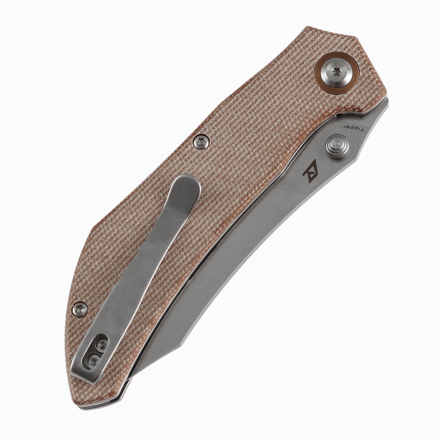 Tenable Tipper B1079A3 Stonewashed Nitro-V Blade Brown Micarta Handle Liner Lock Folding Knife