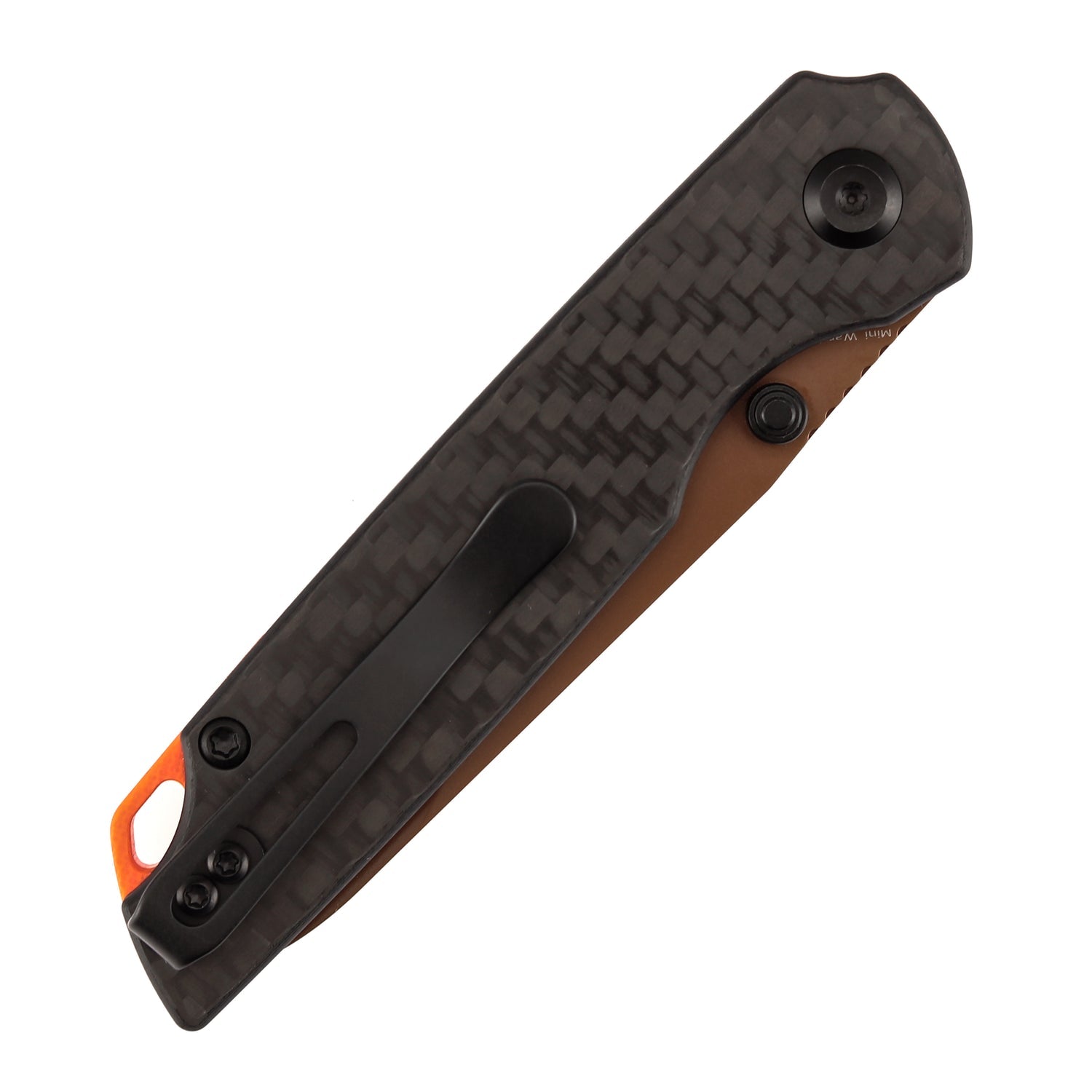 Tenable Mini Warrior B2005A4 Rose Gold Nitro-V Blade Twill Carbon Fiber & G10 Handle Liner Lock Folding Knife