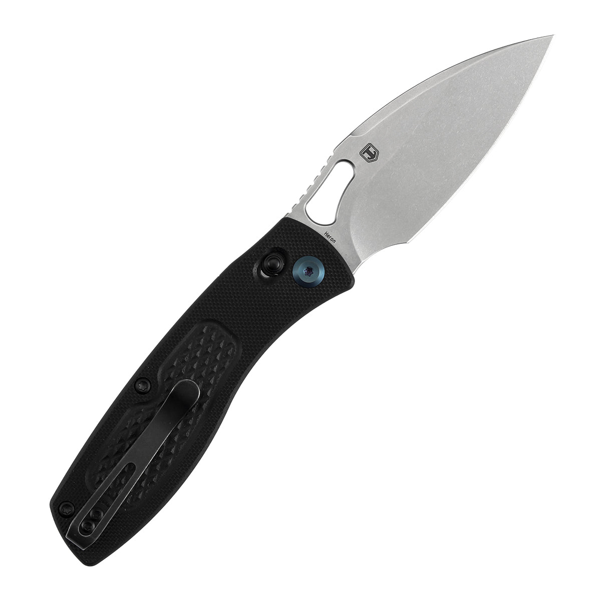Tenable Heron B2124V4 Nitro V Blade Black G10 Handle Crossbar Lock Folding Knife