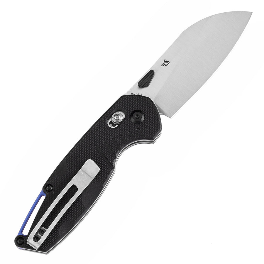 Tenable Knives Model 6 T1022V4 14C28N Blade Black G10 Handle Cross Bar Lock