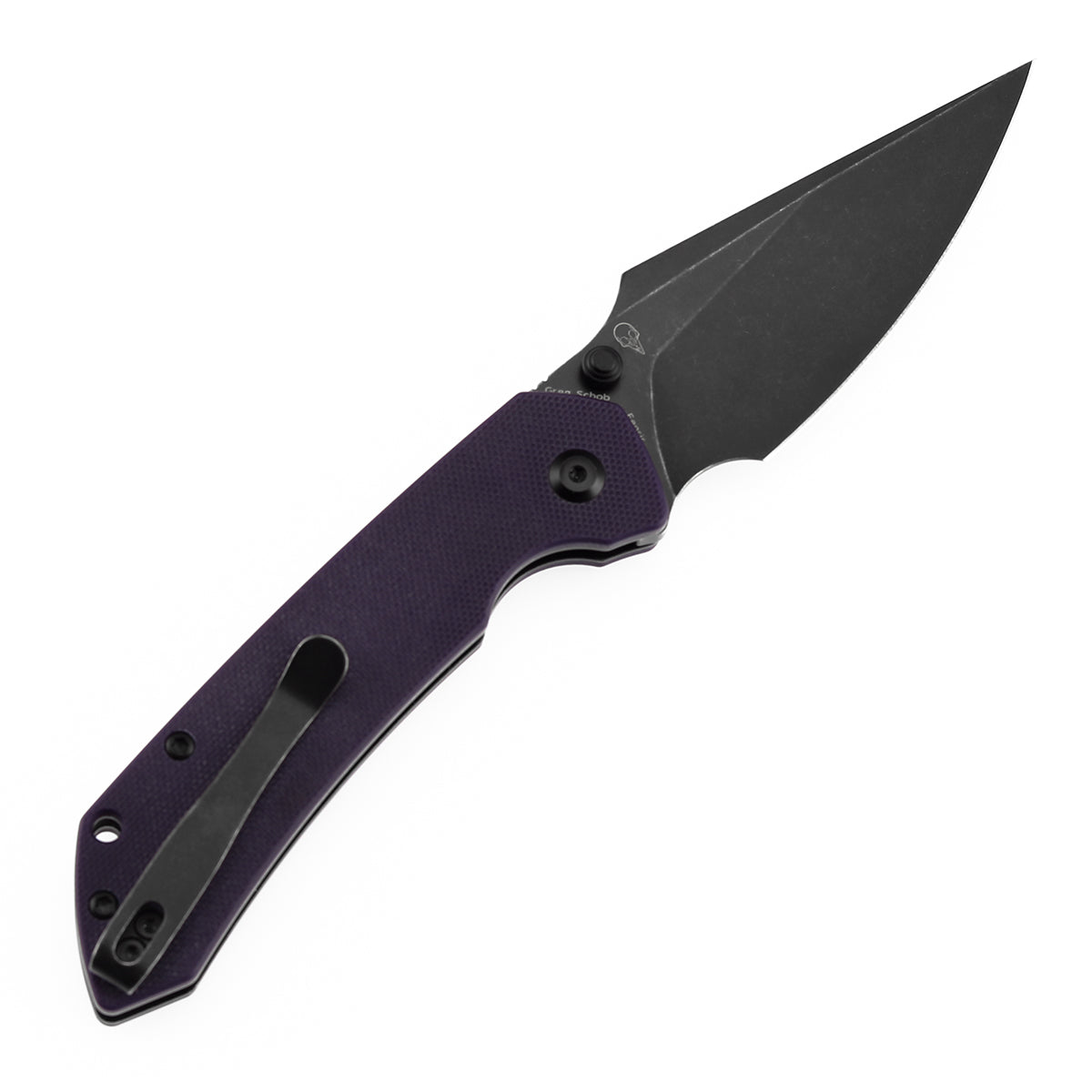 Tenable Fenrir T1034F10 14C28N Blade Purple G10 Handle Button Lock Folding Knife