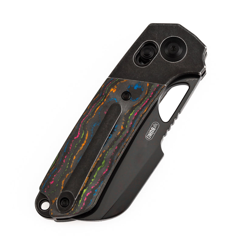 Kansept Nahual K2125V1 Magnacut Blade Blackwash Titanium with 80S Camo Carbon Handle Crossbar Lock Folding Knife
