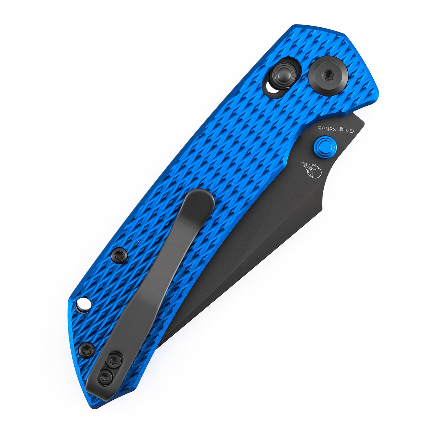 Tenable Fenrir T1034V15 Gray TiCn Coated Nitro-V Blade Blue Anodized Aluminum Handle Crossbar Lock Folding Knife