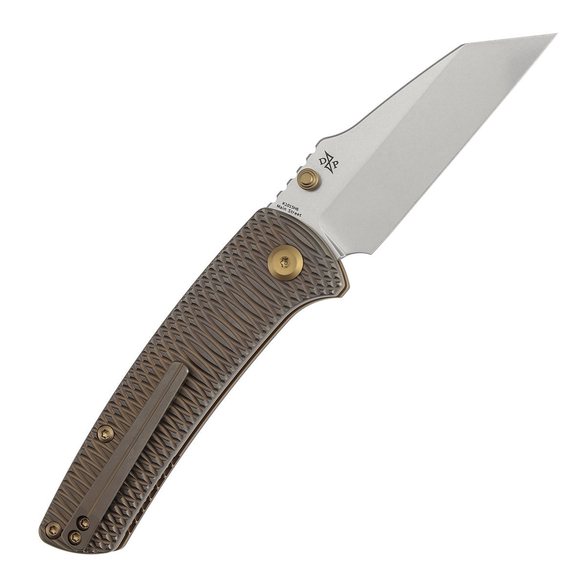 Kansept Main Street K1015H6 M390 Blade Bronze Anodized Titanium Handle Top Liner Lock Folding Knife