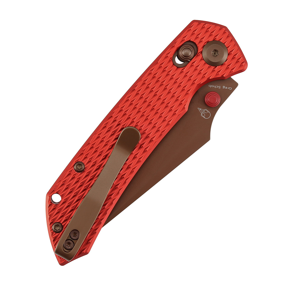 Tenable Fenrir T1034V17 Rose Gold Nitro-V Blade Red Anodized Aluminum Handle Crossbar Lock Folding Knife