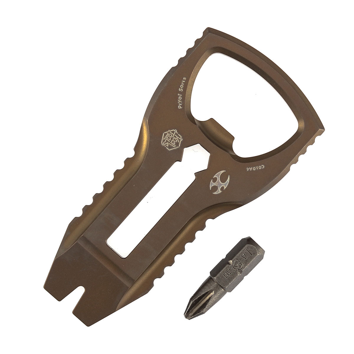 Kansept EDC PryOfSorts C010A4 EDC Multi-Tool Bronze Anodized Titanium Bottle Opener, Pry Bar & Screwdriver
