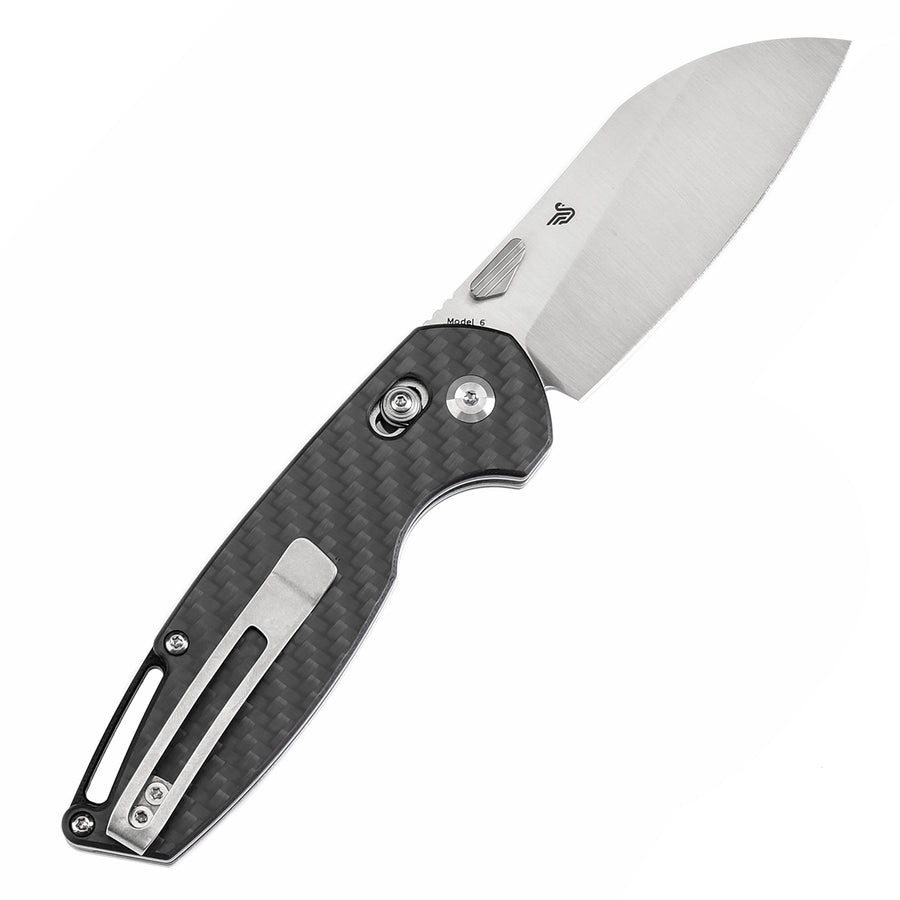 Tenable Knives Model 6 T1022V1 14C28N Blade Carbon Fiber Handle Cross Bar Lock