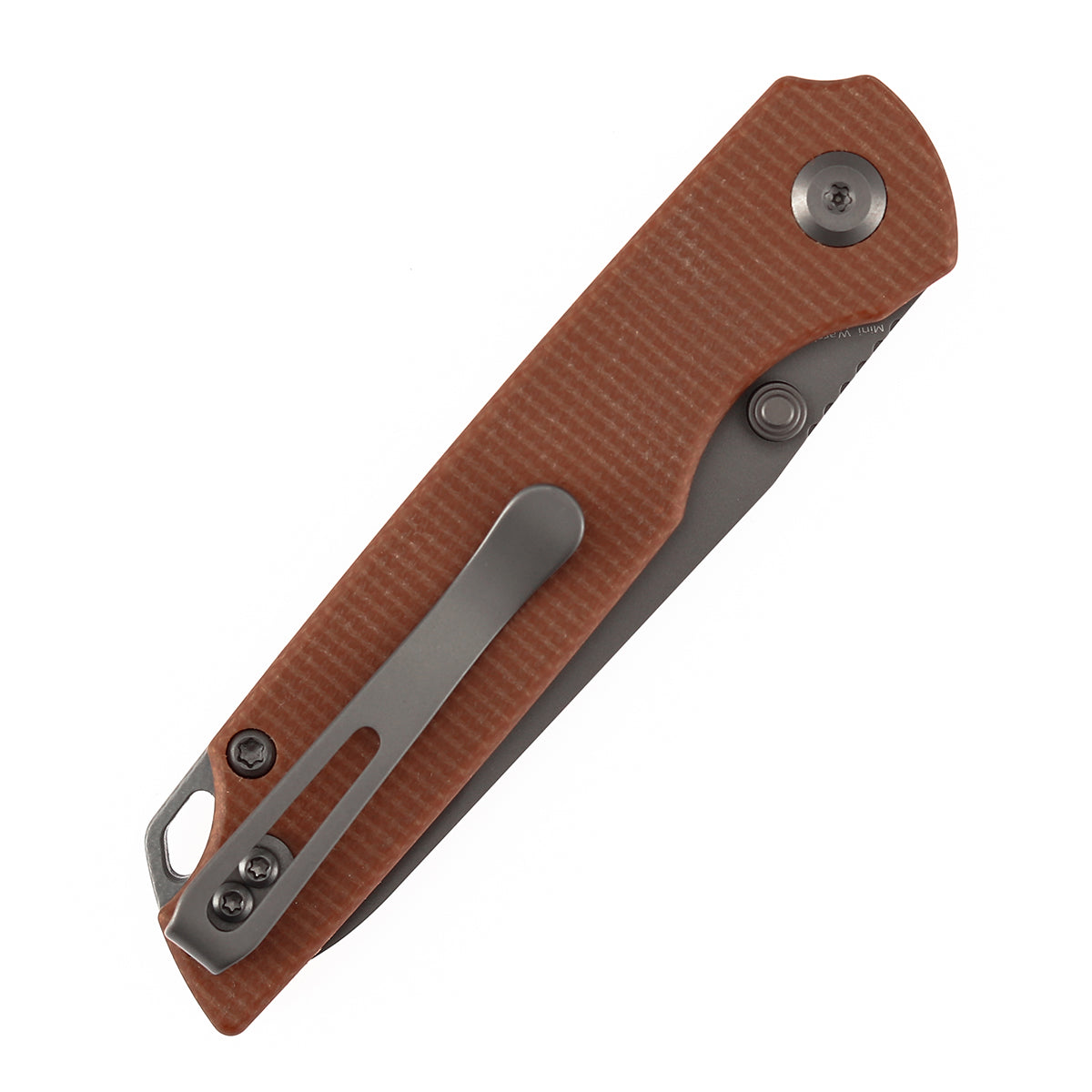 Tenable Mini Warrior B2005A3 Gray TiCn Coated Nitro-V Blade Brown Micarta Handle Liner Lock Folding Knife