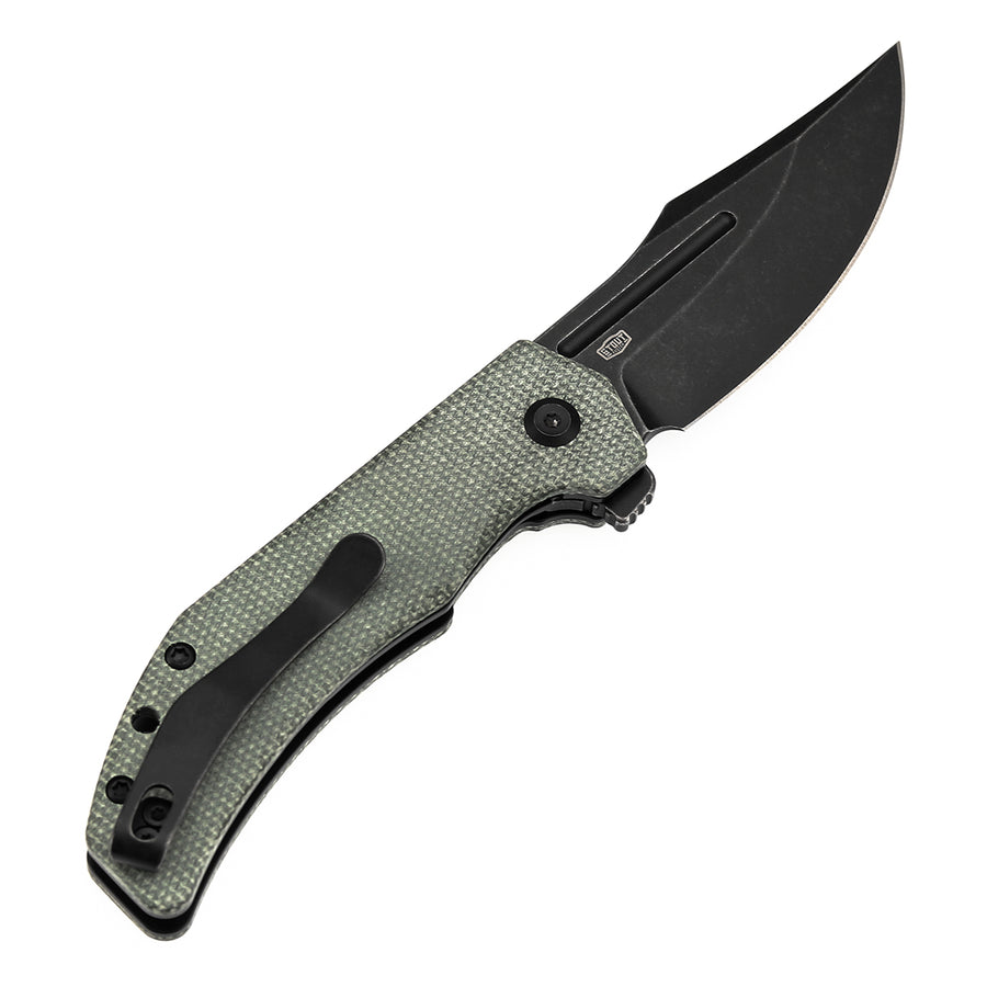 Tenable Orion B1089A3 14C28N Blade Green Micarta Handle Liner Lock Folding Knife