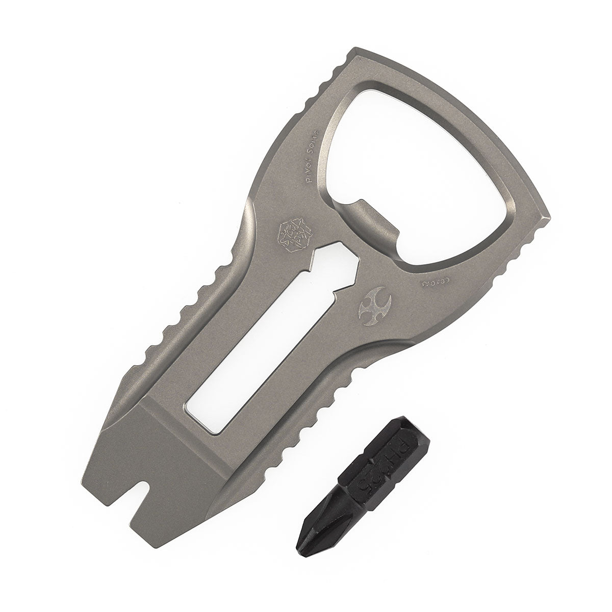 Kansept EDC PryofSorts C010A1 EDC Multi-Tool Beadblasted Titanium Bottle Opener, Pry Bar & Screwdriver