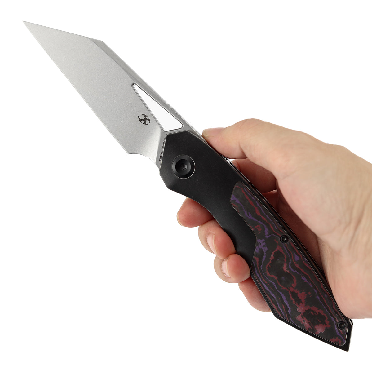 Kansept Strip K1113A2 Magnacut Blade Purple Haze Fatcarbon+Blackwash Titanium Hnadle Frame Lock Folding Knife
