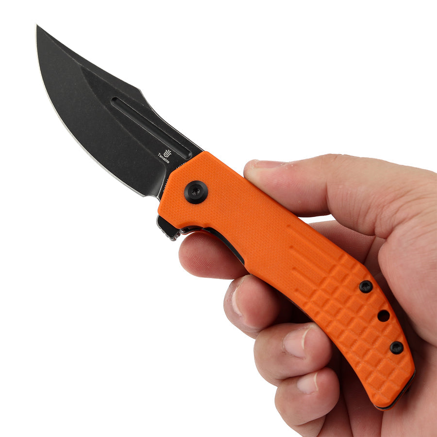 Tenable Orion B1089A5 14C28N Blade Orange G10 Handle Liner Lock Folding Knife