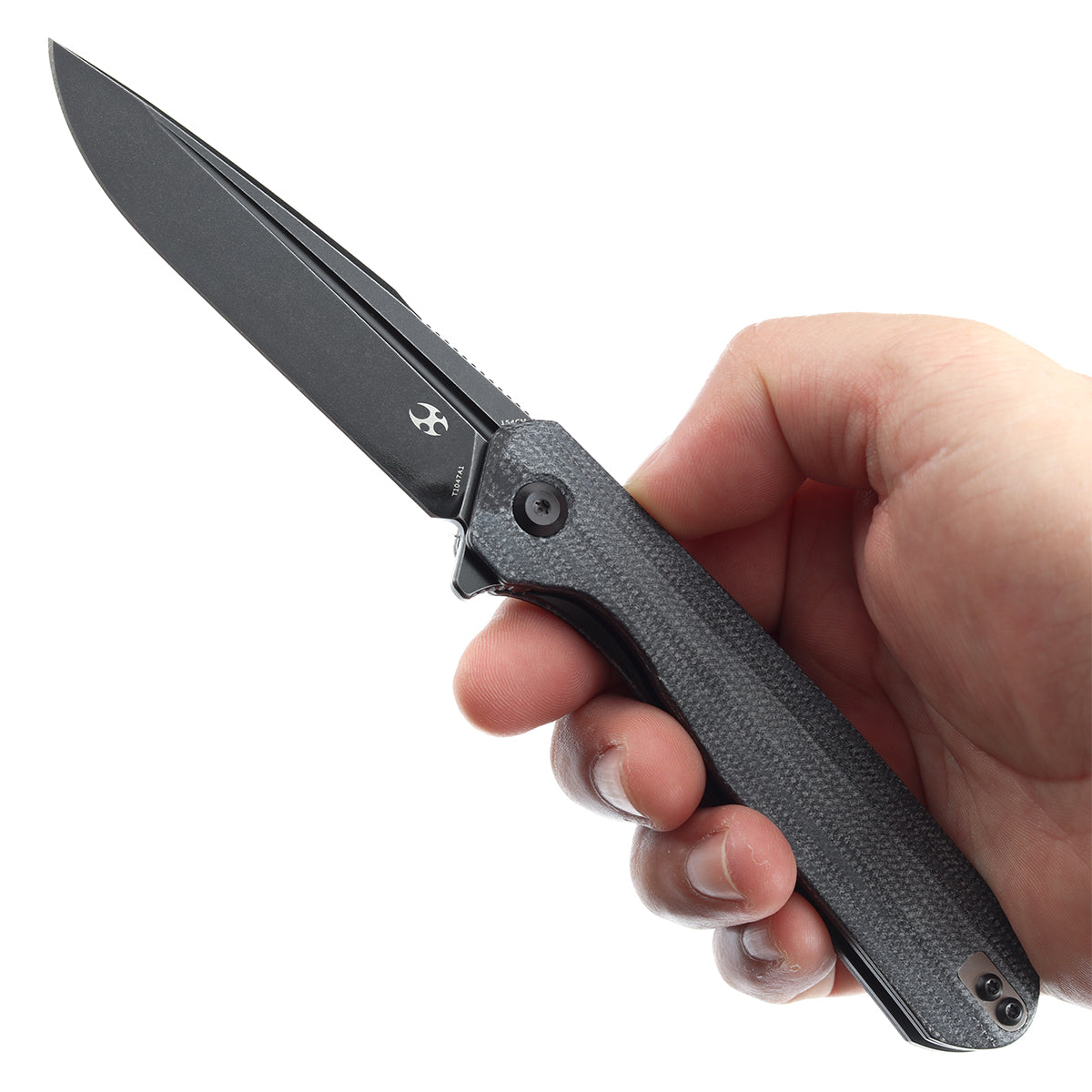 Kansept Qilin T1047A1 154CM Blade Black Micarta Handle Flipper Knife