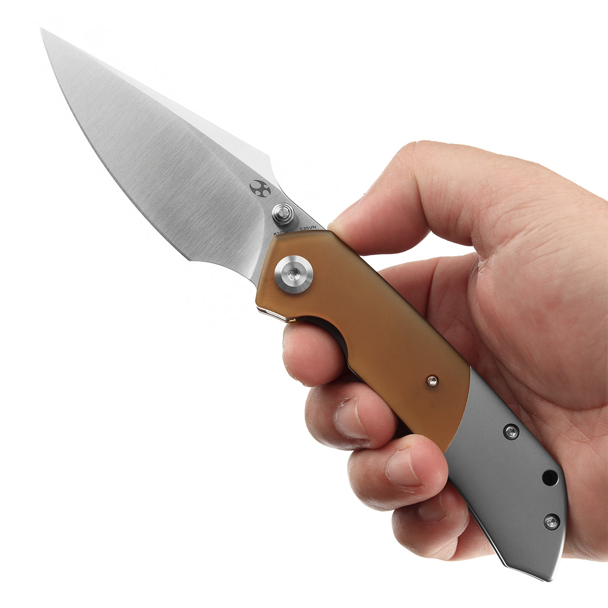 Kansept Fenrir K1034P1 Flipper Knife CPM-S35VN Blade Titanium+Ultem Handle Edc Knife