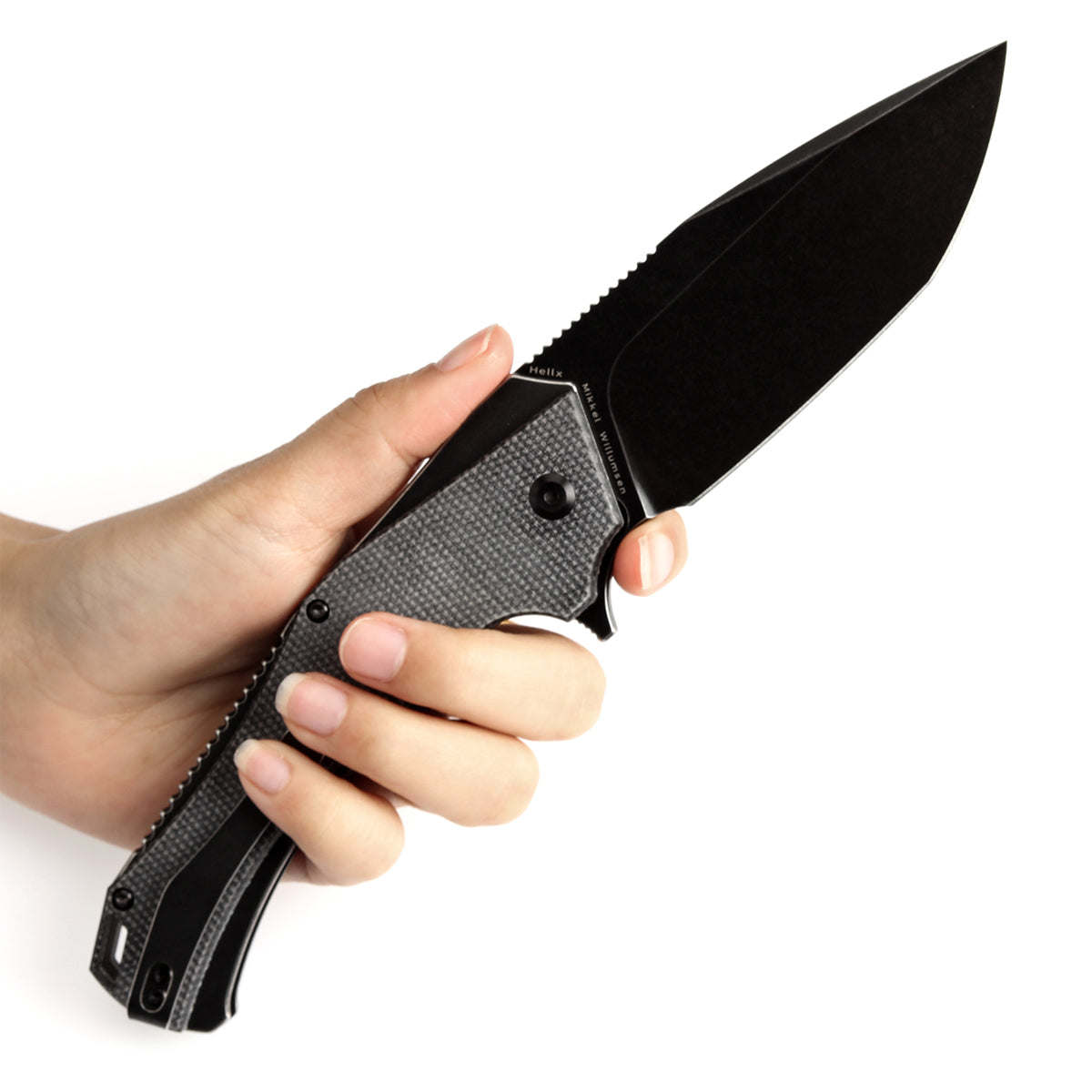 Kansept BTF T1008F4 D2 Blade Grey Micarta Handle Flipper Knife