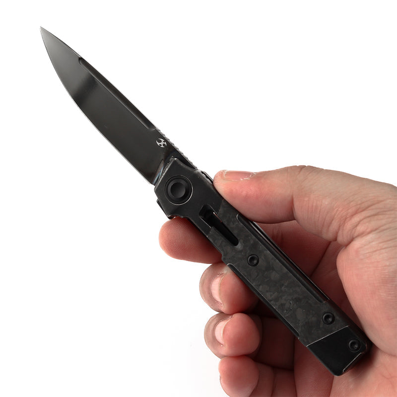 Kansept Kitpu K2123A4 CPM-20CV Blade Titanium with Carbon Fiber Handle Frame Lock Knife