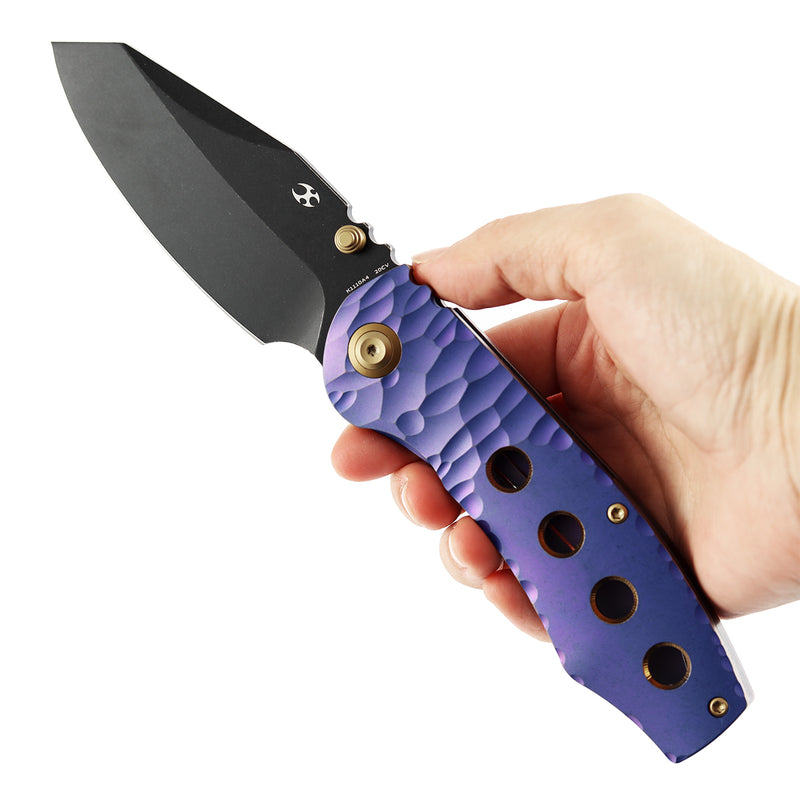 Kansept Caveman K1110A4 CPM-20CV Blade Titanium Handle Frame Lock Folding Knife