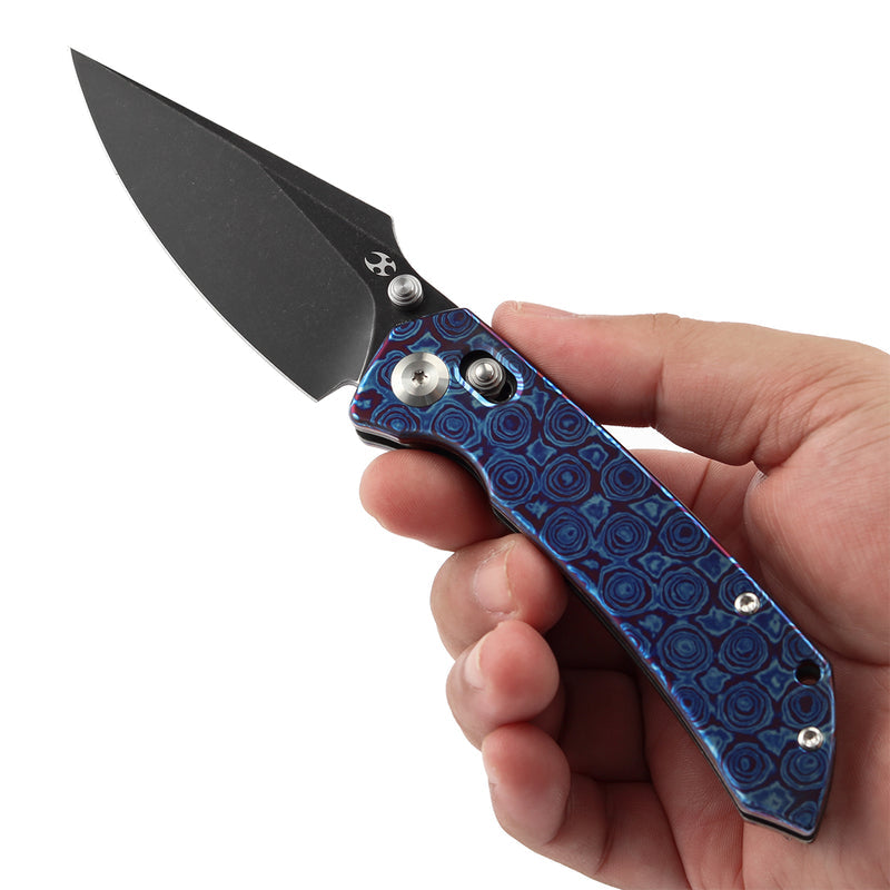 Kansept Fenrir K1034V6 CPM-S35VN Blade Timascus Handle Crossbar Lock Folding Knives
