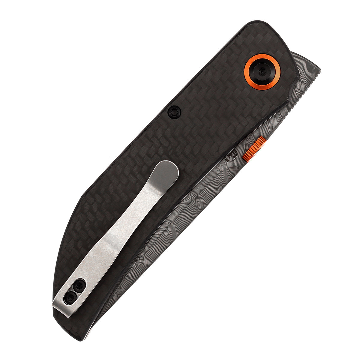 Tenable Tarkin B1078A4 Damascus Blade Twill Carbon Fiber &G10 Handle Liner Lock Folding Knife