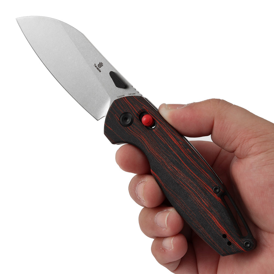 Tenable Model 6 T1022V8 14C28N Blade Red+Black G-mascus Handle Cross Bar Lock
