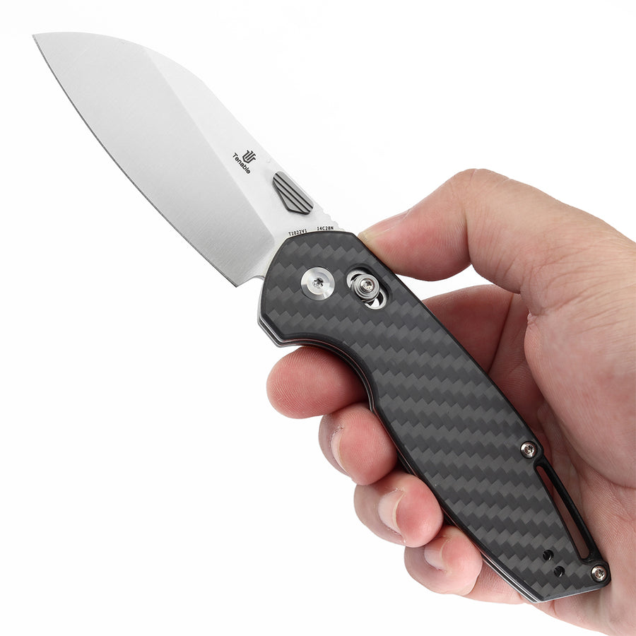 Tenable Knives Model 6 T1022V1 14C28N Blade Carbon Fiber Handle Cross Bar Lock