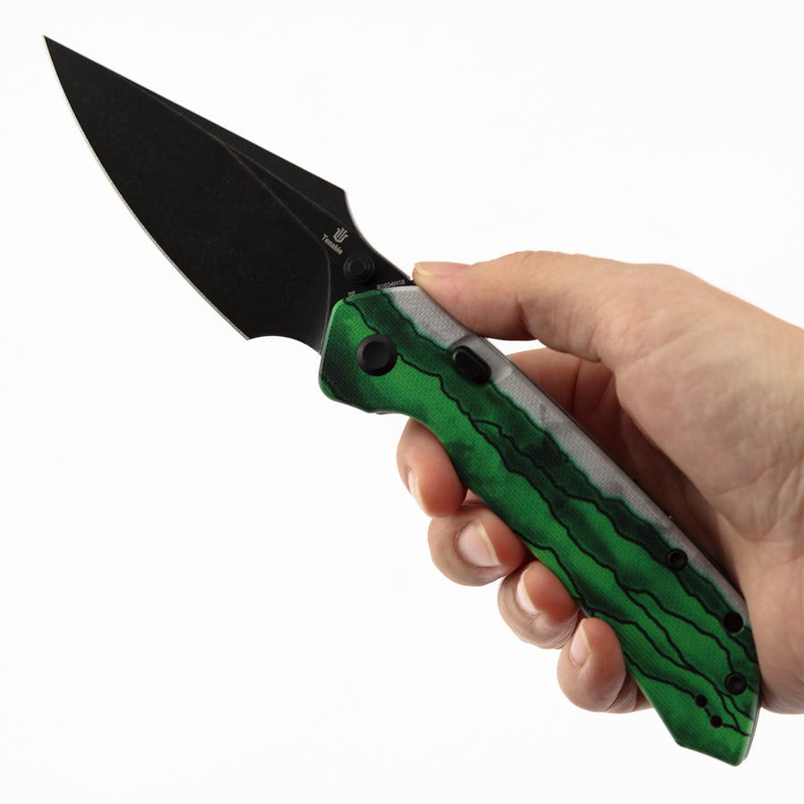 Tenable Fenrir B1034H12 D2 Blade Jade G10 with Green Misty Mountain Inspired Pattern Handle Top Liner Lock Folding Knife