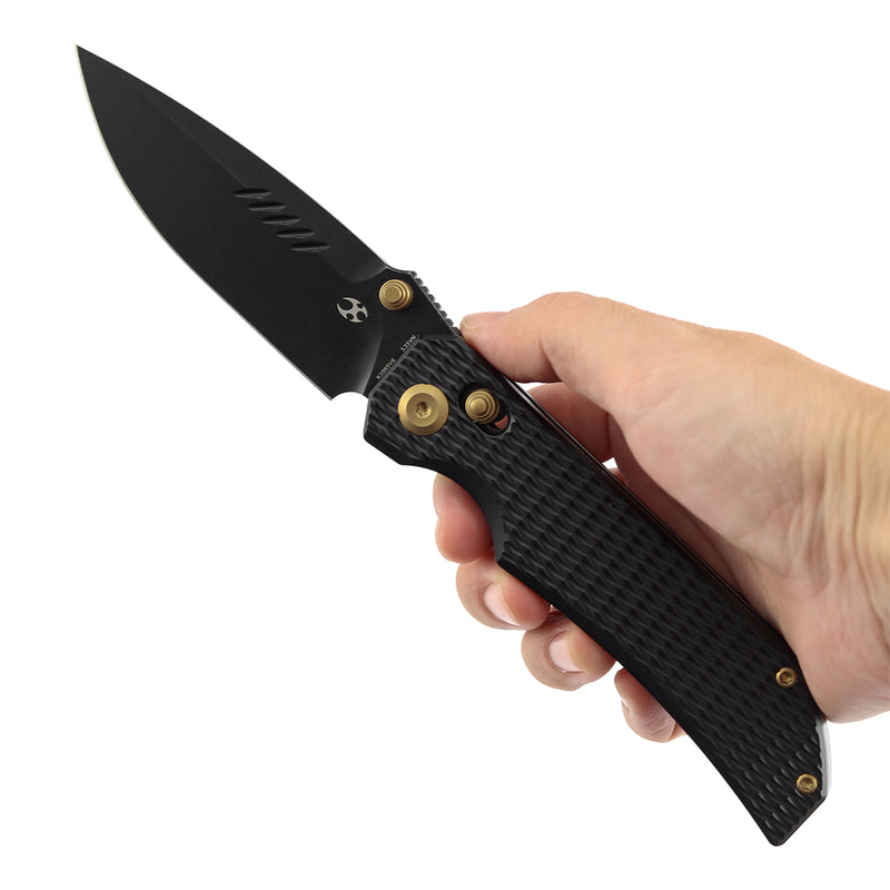 Kansept Eaglestrike K1095V6 CPM-S35VN Blade Titanium Handle Crossbar Lock Folding Knife