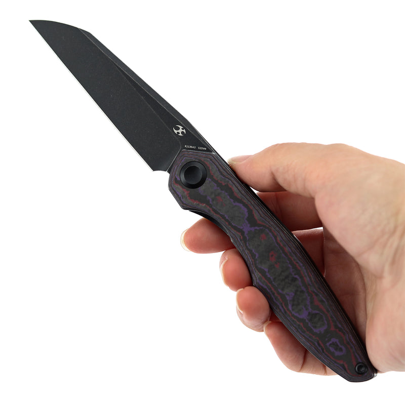 Kansept Halide K1136A3 CPM-S35VN Blade Purple Haze Fatcarbon Handle Liner Lock Folding Knife