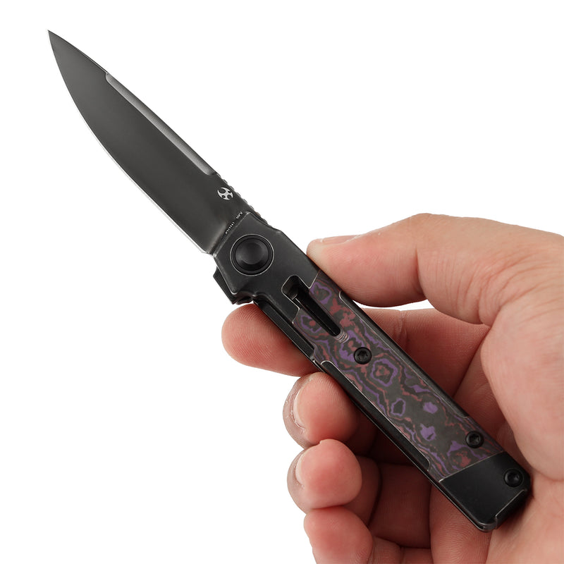 Kansept Kitpu K2123A1 CPM-20CV Blade Titanium with Fatcarbon Handle Frame Lock Knife