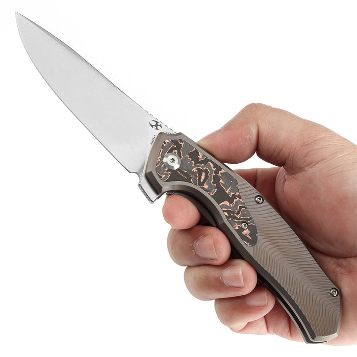 KANSEPT HAVØRN K1069A4 CPM S35VN Blade Titanium with Copper Carbon Fiber Inlay Handle Frame Lock