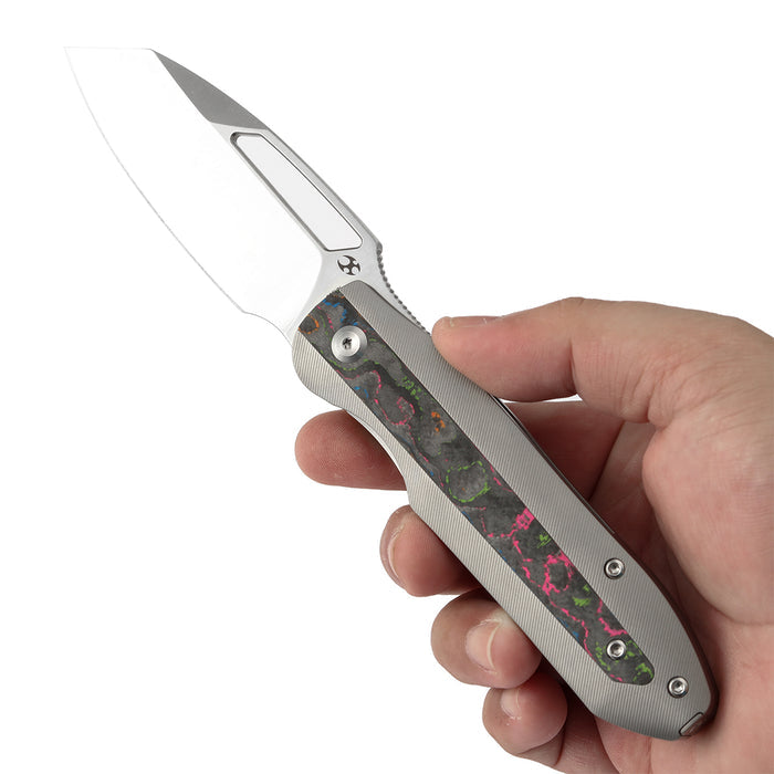 KANSEPT Thunderhead CPM S35VN Blade Titanium with 80S Camo Carbon Fiber Inlay Handle Frame Lock