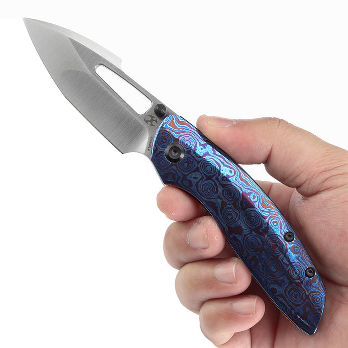 KANSEPT Link K1068A3 CPM 20CV Blade Timascus and Blackwash Titanium Handle