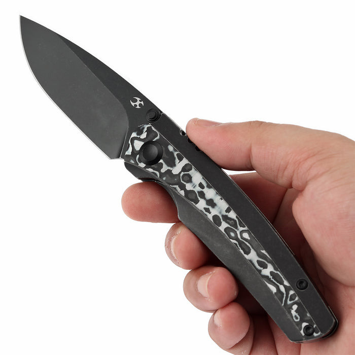 KANSEPT Raven K2109A1 CPM 20CV Blade Carbon Fiber Titanium Handle Frame Lock