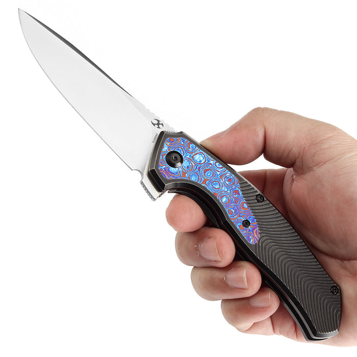 KANSEPT HAVØRN K1069A5 CPM S35VN Blade Titanium with Timascus Inlay Handle with Timascus Clip Frame Lock